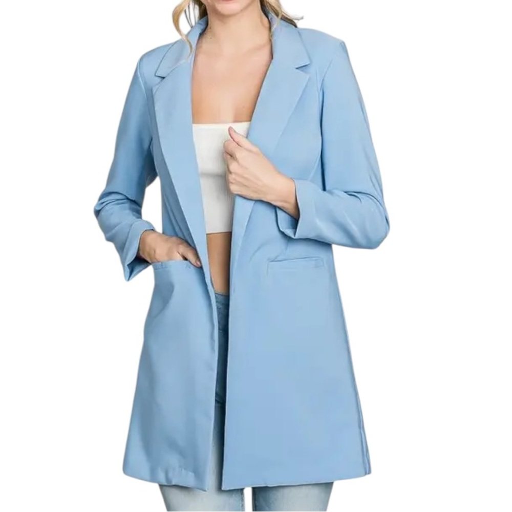 HAVE Los Angeles Lined Buttonless Long Blazer Jacket